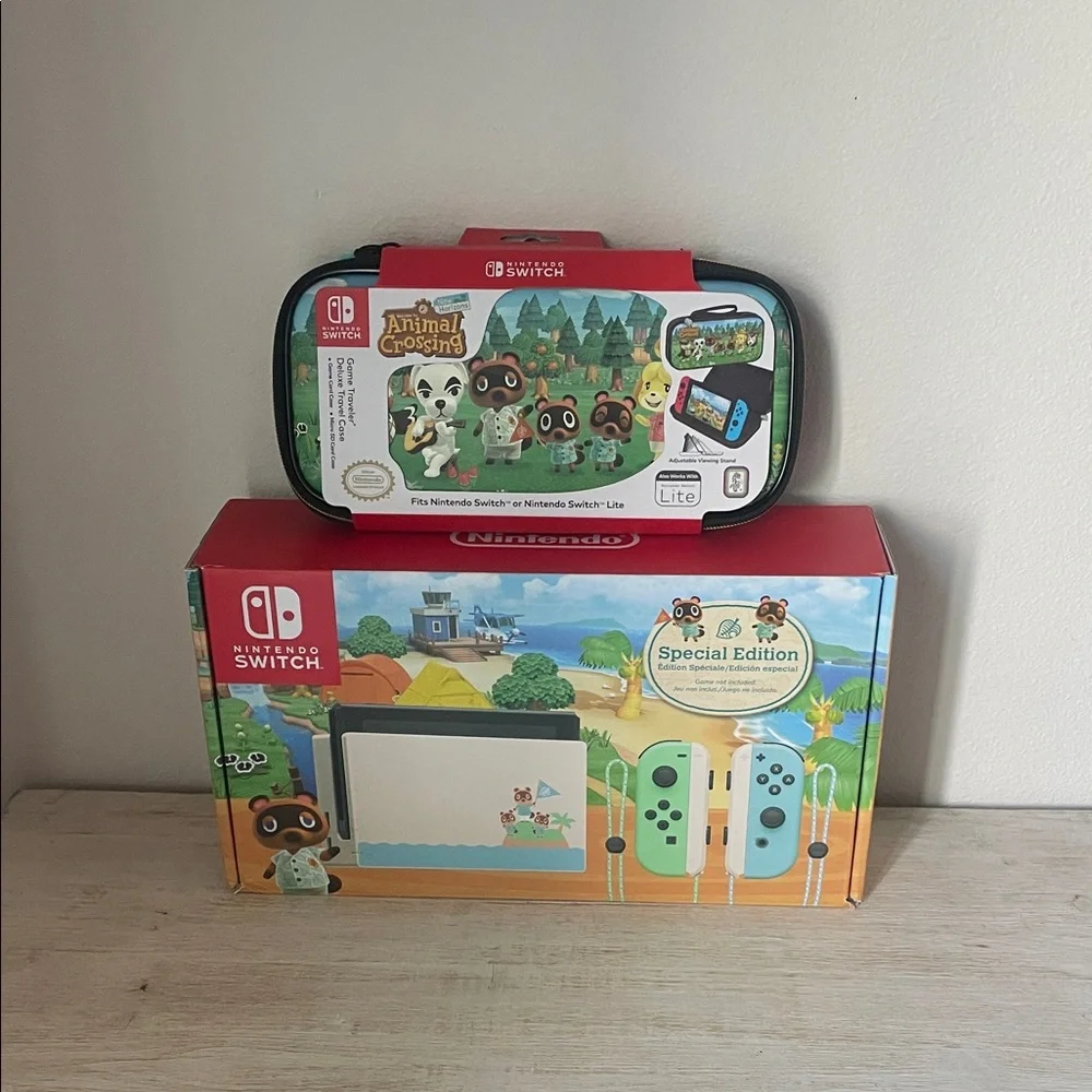 Nintendo Switch Animal Crossings Special Edition Console and Carrying Case
